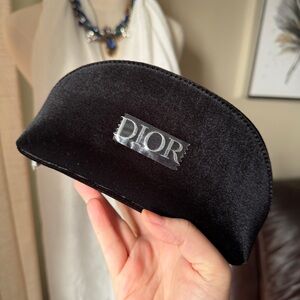 Dior limited edition intense black velour dumpling shape Make-up Bag